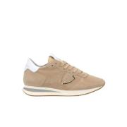 Beige Suède Sneakers met Katoenen Veters Philippe Model , Beige , Dame...