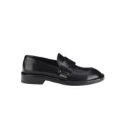 Metallic Leren Loafer AGL , Black , Dames