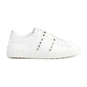 Studded Leather Lace-Up Sneakers Valentino Garavani , White , Dames