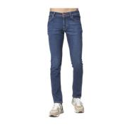 Slim Fit Blauwe Jeans met Oranje Details Jacob Cohën , Blue , Heren