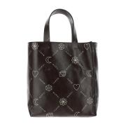 Marnigram Leren Tote Bag Marni , Black , Dames