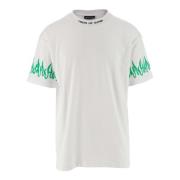 Witgroene Katoenen T-shirt met Logo Print Vision OF Super , White , He...