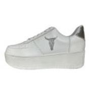 Witte Zilveren Reptiel Sneakers Windsor Smith , White , Dames
