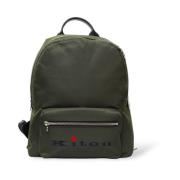 Geborduurde canvas rugzak met voorvak Kiton , Green , Unisex