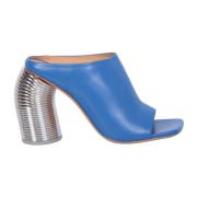 Blauw/Zilver Spring-Heeled Sandal Mules Off White , Blue , Dames