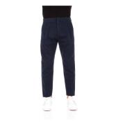 Blauwe Broek met Ritssluiting en Knoopsluiting Dondup , Blue , Heren