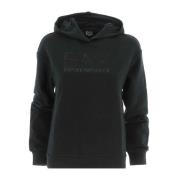 Dames Sweatshirt met Strass op de Borst Emporio Armani EA7 , Black , D...
