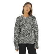 Gemeleerde Gebreide Trui N21 , Gray , Dames