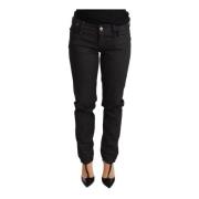 Black Low Waist Skinny Slim Trouser Cotton Jeans Ermanno Scervino , Bl...