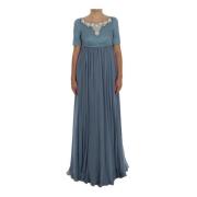 Blue Silk Crystal Sheath Gown Ball Dress Dolce & Gabbana Pre-owned , B...