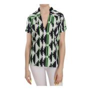 Multi Color Plunging Top Blouse Costume National , Green , Dames