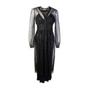Black Long Embellished Dress with petticoat Lardini , Black , Dames