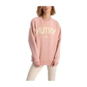 Roze Sweatshirt met Appliqué Logo Autry , Pink , Dames