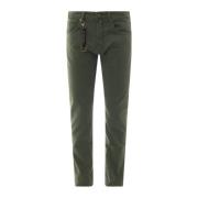 Groene Broek met Knoopsluiting Incotex , Green , Heren