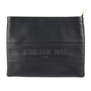 Pre-owned Leather clutches Dior Vintage , Black , Dames