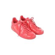 Pre-owned Leather sneakers Louis Vuitton Vintage , Red , Dames