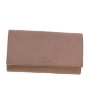 Pre-owned Leather clutches Yves Saint Laurent Vintage , Pink , Dames