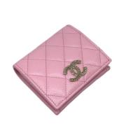 Tweedehands Roze Leren Chanel Portemonnee Chanel Vintage , Pink , Dame...