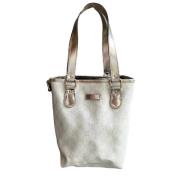 Tweedehands Gecoate Canvas Mini Tas Gucci Vintage , White , Unisex