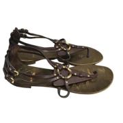 Pre-owned Leather sandals Giuseppe Zanotti Pre-owned , Brown , Dames