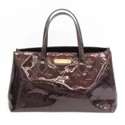 Wilshire Bruin Patent Leren Tas Louis Vuitton Vintage , Brown , Dames