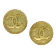 Pre-owned Metal earrings Chanel Vintage , Yellow , Dames