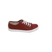 Rode Leren Casual Sneakers Gucci Vintage , Red , Dames