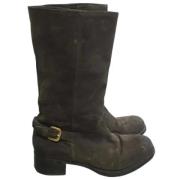 Pre-owned Suede boots Prada Vintage , Brown , Dames