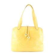 Gele Stoffen Vintage Tas Chanel Vintage , Yellow , Dames