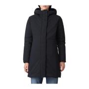 Logo Parka Jas voor Dames Save The Duck , Black , Dames