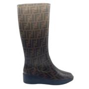 Pre-owned Rubber boots Fendi Vintage , Brown , Dames