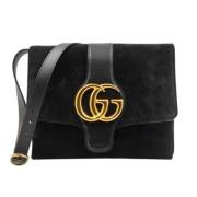 Tweedehands Zwarte Suède Gucci Schoudertas Gucci Vintage , Black , Dam...