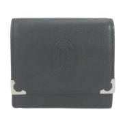 Pre-owned Leather wallets Cartier Vintage , Black , Unisex