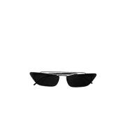 Zwarte Metalen Cat-eye Zonnebril Prada Vintage , Black , Dames