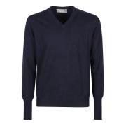 V-neck Knitwear Ballantyne , Blue , Heren