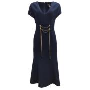 Pre-owned Wool dresses Oscar De La Renta Pre-owned , Blue , Dames