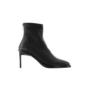 Zwarte Leren Laarzen met 8 cm Hak Ann Demeulemeester , Black , Dames