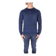 Wol-Zijde Mix Pullover Aspesi , Blue , Heren