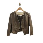 Pre-owned Leather outerwear Valentino Vintage , Brown , Dames