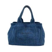 Pre-owned Canvas prada-bags Prada Vintage , Blue , Dames