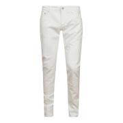 Witte Katoenen Denim Jeans Hand Picked , White , Heren