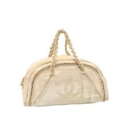 Beige Canvas Schoudertas Chanel Vintage , Beige , Dames