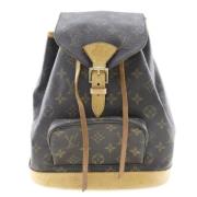 Tweedehands Bruine Canvas Montsouris Rugzak Louis Vuitton Vintage , Br...