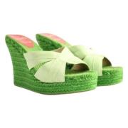 Pre-owned Sandalen Christian Louboutin Pre-owned , Green , Dames