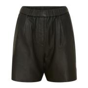 Lederen shorts Notyz , Black , Dames