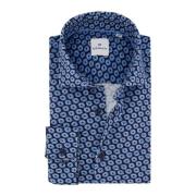 Blauw Geprint Casual Overhemd Blue Industry , Blue , Heren