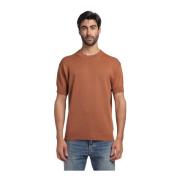 Half mouw ronde hals shirt met gescheurde details Amaránto , Brown , H...