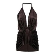 Luxe Velvet Halter Top Rick Owens , Brown , Dames