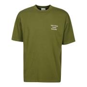 Khaki Slogan T-Shirt Drole de Monsieur , Green , Heren