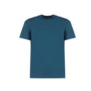 Petrol Blauw Katoenen T-shirt Zanone , Blue , Heren